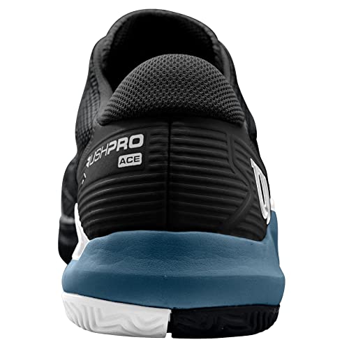 WILSON Rush Pro Ace, Preto/Azul China/Branco, 10