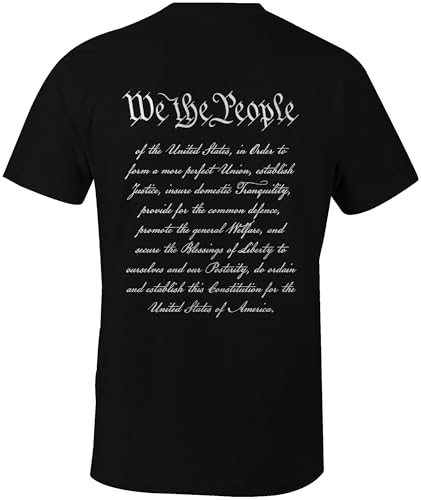 Ink Trendz We The People Preamble US Constitution 4th of July Patriotic Cotton Men's T-Shirt3
