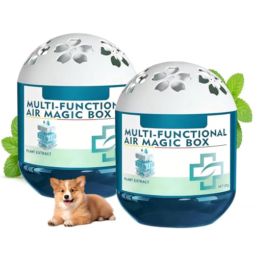 2Pcs Indoor Air Purification Dust Removal Magic Box,Multi-Functional Air Magic Box,Automatic Dust Collection Air Box for Home,Odor Eliminator Air Freshener,Automatic Air Essence Box for Home,Bathroom