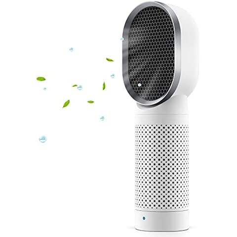 QUEENTY Air Purifier for Home with True HEPA Filter, Portable Air Purifier for Bedroom 2 Speeds, Energy Save, Remove 99.97% of Pollen, Allergy Particles, Dust, Smoke, Odors Pets Hair (White) Cover