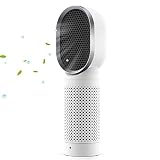 Purificador de Aire para Hogar Hepa: este purificador de aire con prefiltro, filtro HEPA verdadero, filtro de carbón activado. El filtro HEPA atrapa partículas ultrafinas, elimina el 99.7% de las partículas de hasta 0.3 micrones y más grandes, como los ácaros del polvo, el polvo, el polen, el humo, los olores, las esporas de moho y la caspa de mascotas, filtra la contaminación del aire de PM 2.5, un buen regalo para las familias con mascotas, fumadores, bebés, niños, ancianos, asma, rinitis, ale