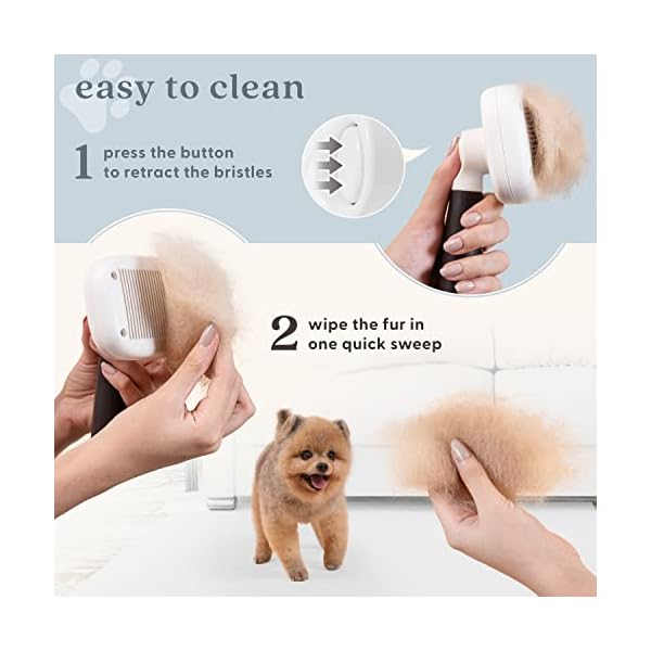 Pet Slicker Brush – Dog & Cat Brush for Shedding & Grooming – Self-Cleaning Undercoat Dematting & Detangling Brushes for Long & Short Haired Pets (Sable Brown) Pet Slicker Brush – Dog & Cat Brush for Shedding & Grooming – Self-Cleaning Undercoat Dematting & Detangling Brushes for Long & Short Haired Pets (Sable Brown)
