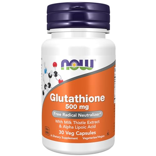 Vitamínicos, NOW Glutathione 500 mg, 30 Veg Capsules - NOW Glutathion 500 mg, 30 Cápsulas