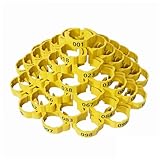 YYDSWTW 100 PCS PRIGL Bands des Leg DE POULEUR POULEUR Band Jaune 1-100