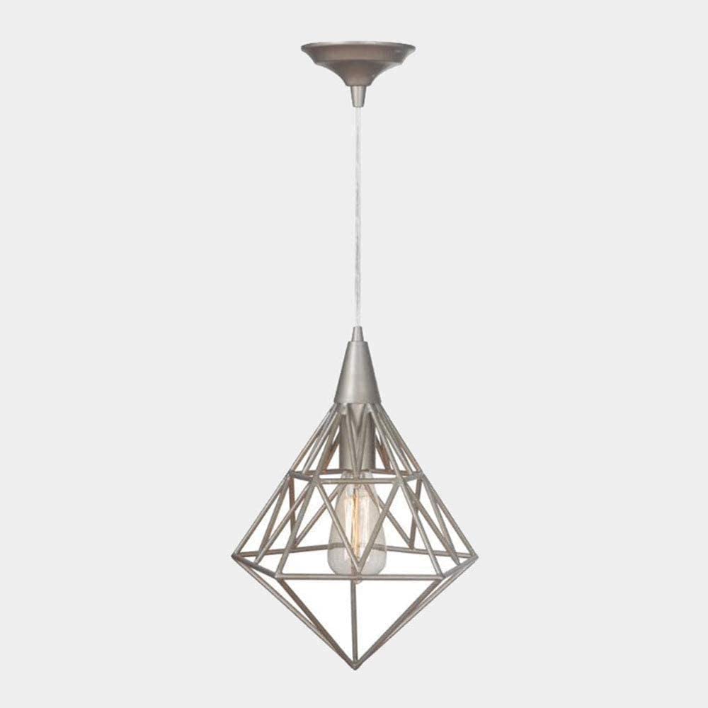 Lustre suspension vintage cage diamant E27 pour cuisine