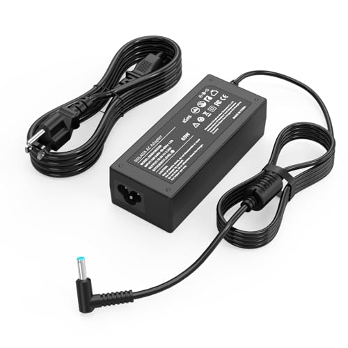 90W Laptop Charger Compatible with HP Pavilion X360 11 13 14 15 17; Envy 13 15 17 M6 M7 X360, Stream 11 13 14 AC Adapter; Spectre X360 13 15, Elitebook Power Supply Cord (Smart Blue Tip)