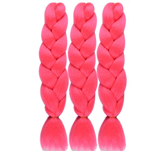 Synthetic Fiber Braiding Hair Extensions 24inch Pure Color 3 Pack Jumbo Twist Braids Hair for Black Women 100g/Pack (1-12 3pack)