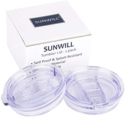 SUNWILL Lid 20oz Travel Tumblers Only, Spill Proof Lid, Splash Resistant Silicone Sliding Covers Replacement 2 Pack, Straw Friendly, BPA Free image 5