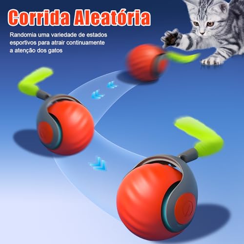 Zenkon Brinquedos para Gatos, Bolinha para Gato de Longa Duração, Bola Interativa Pet, Inteligente p