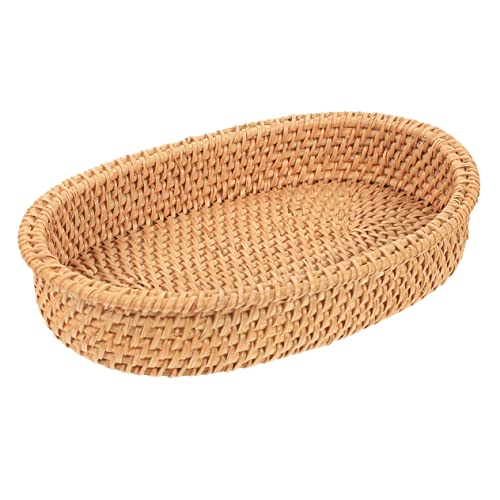 SHOWERORO 2Pcs Cesta De Armazenamento De Pão Bambu E Vime Rattan Vietnã