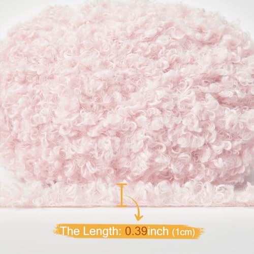 Pretty Jolly Teddy Fur Yarn - Super Soft, Chunky, Fluffy Faux Fur - Total Length 2×50m (100g×2) - Light Pink - Image 4