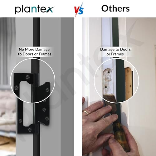 Image of Plantex Butterfly Hinges for Door /Stainless Steel Door Hinges /5 Inch x 14 Gauge Hinge /2.5 mm Hinges for Home /Office /Hotel /Non-Mortise Hinge - Pack of 1 (Black)