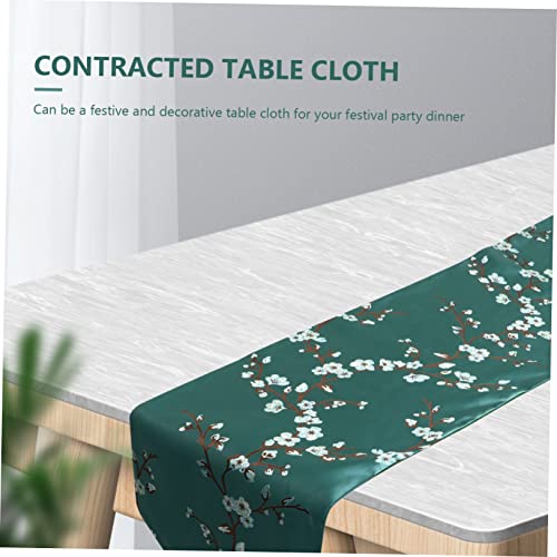 Chemin de table chinois polyester vert fleur de prunier décoration table fête banquet chic - 8