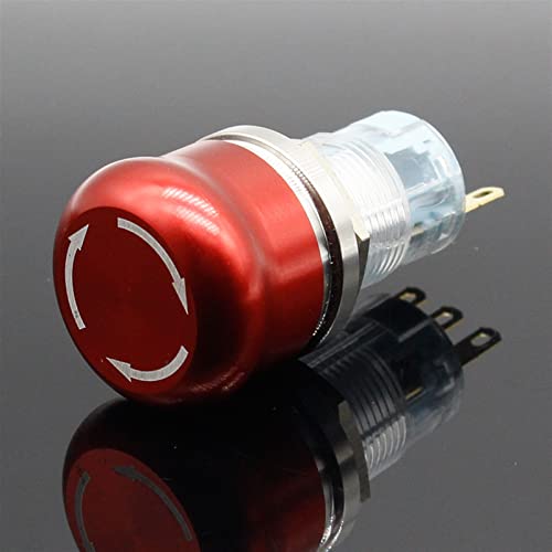 Bouton poussoir arrêt d'urgence 16mm étanche en métal interrupteur à verrouillage coup de poing