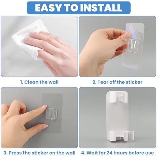 Faderr 2 Pack Wall Mounted Hair Curler Holder, Hair Styling Tool Storage Organizer, Hairdressing Hanging Rack Stand for Flat Irons, Curling Wands(White,Size:for Devices Diameter Under 1.42") - Image 2