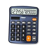 TRULY 12 Digits Desktop Calculator with Large LCD Display and Sensitive Button, Dual Solar Power and Battery, Standard Function for Office, Home, School, Metal Body, 837A Pro Blue