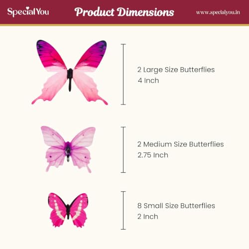 Image of SpecialYou Butterfly Wall Stickers for Home Decoration, Home Decor, Wall Decor Items for Living Room, Room Decoration Items, Stickers Sets - 12pcs (12, Pink)