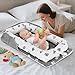 Huggynest Baby Lounger, Baby Nest for Newborns, Portable Breathable Infant Lounger for 0-12 Months Adjustable Cozy Comfort - Letter Grey