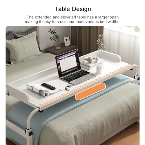 Table de lit croisée polyvalente et bureau mobile à roulettes
