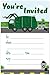 Garbage Truck Birthday Party Invitations - Fill In Style (20 Count) With Envelopes