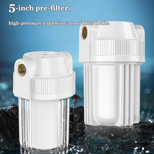 Bouteille de préfiltration 5 pouces robuste avec interface 4 points et son filtre carbone CTO - 7