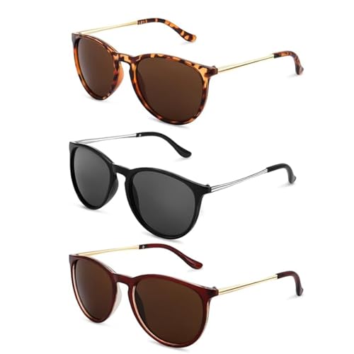 3PCS Women's Polarised Sunglasses Lightweight Scratch-Resistant Lenses, Polarised Sun Glasses for Women Protection, Stylish Comfortable for Driving, Travel, Hiking, Beach, Daily & Outdoor Wear