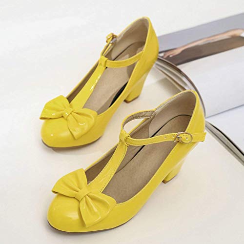 Bellirala Womens T-Strap Mary Jane Block Heel Pumps Rockabilly Lolita Cosplay Shoes4