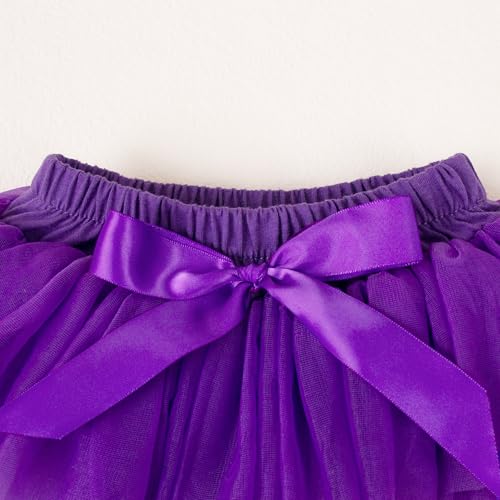 Image of 6M-3T Infant Baby Girl Tutu Skirt Toddler Girls Solid Color Tulle Skirts Birthday Outfits with Headband