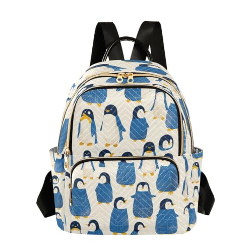 Pingouin mignon bleu sac à dos et mini sac à bandoulière pour voyage d'adolescent