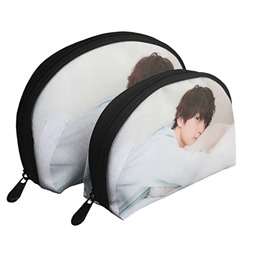 玉森裕太 シェル型収納袋 多機能化粧ポーチ 親子ポーチ 2個セット 半円形 かわいい 大容量 メイクポーチ 旅行グッズ 小物入グのサムネイル