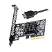 Cablecc 20Gbps USB 3.2 Gen2 Type-E IDC Front Header USB-C to PCI-E 4X Express Card Adapter for Desktop Motherboard