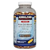 Kirkland Signature 100% Wild Fish Oil Blend with Wild Alaskan Salmon Oil 180 EPA 120 DHA 1000mg - 36