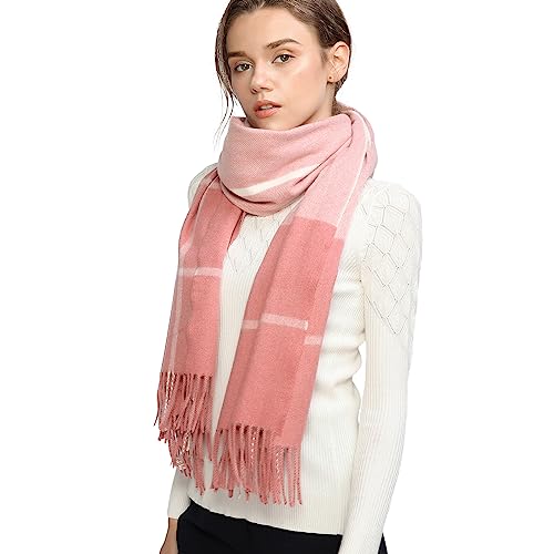 RIIQIICHY Winter Scarfs for Women Pashmina Shawls and Wraps for Evening Dresses Warm Blanket Scarf Plaid Oversized Scarves