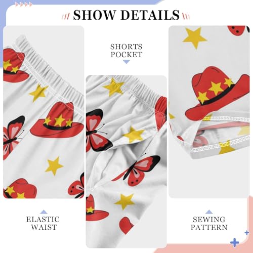 J JOYSAY Western Cowboy Hat Butterfly Pajamas Pants Soft Long Pajama Bottoms Lounge Sleep Pants Size S-XL4