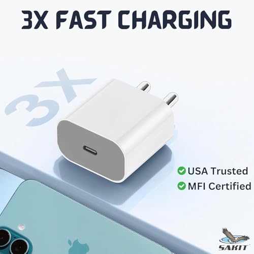 Image of RAVIAD 20W Original (MFi-Certified) Super Fast Charger Adapter & Lightning Cable, Compatible with iPhone 14 /14 Plus /14 Pro /14 Pro Max /13 /12 /11 /X /8 /7 Series, Fast Charging PD Wall Charger by Sakit