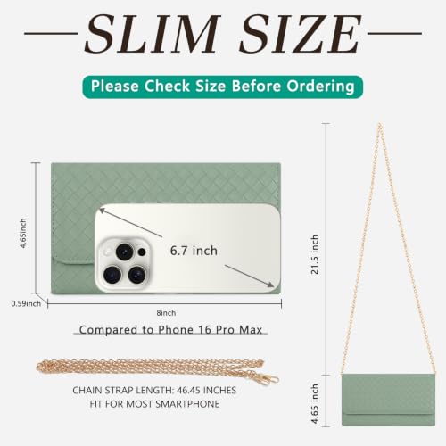 Image of U+U Small Crossbody Bags for Women, Cell Phone Purse Mini Clutch Bag with Removable Chain, Card Slots - Lightweight Purse