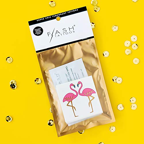 Flamingo Set Of 25 Premium Waterproof Pink And Metallic Gold Temporary Jewelry Foil Flash Tattoos- Flamingo Tattoo, Tropical Party, Luau, Kids Tattoo, Party Favors, Party Supplies, Beach #TOP3