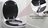 rightclick Bathroom Black Glitter Toilet Seat Heavy Duty Toilet Seat Easy to Install & Remove Decorative Non Slip Toilet Seat for Modern Bathroom Décor - Image 3