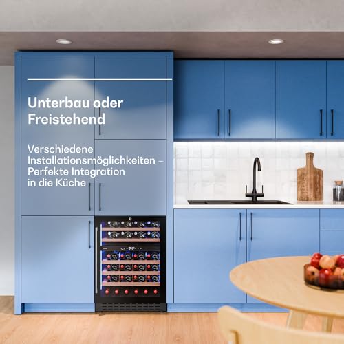 Klarstein Illuminosa Unterbau Weinkühlschrank - 46 Flaschen, 2 Zonen, 5-22°C, LED, Touch, UV-Schutz, leise, Einbau, Weinkühlschrank zum Einbauen 7 Klarstein Illuminosa Unterbau Weinkühlschrank - 46 Flaschen, 2 Zonen, 5-22°C, LED, Touch, UV-Schutz, leise, Einbau, Weinkühlschrank zum Einbauen