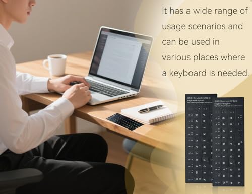 Emezddo 4 Stück Tastaturaufkleber Deutsch,Mattiert Klebebuchstaben,Deutscher Tastatur Ersatztasten Selbstklebend Universal für Computer,Laptop,PC Zubehör(Schwarz)