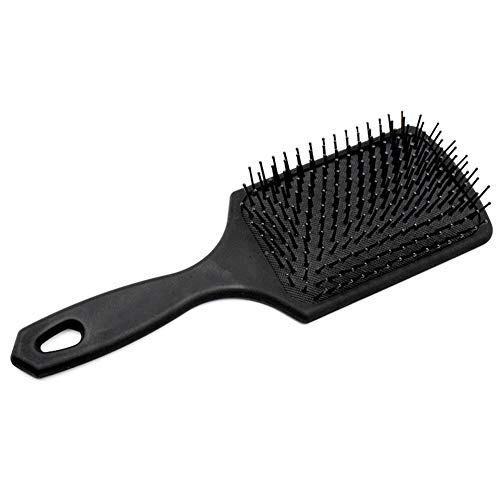 Wet Dry Detangle Paddle Hair Brush - Black - Exclusive Ultra-Soft Bristles - Glide Through Tangles with Ease for All Hair Types - for Women, Men, Wet and Dry Hair (Hanging-holes)