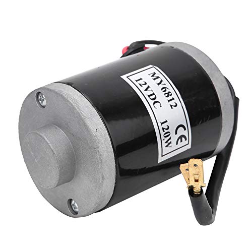 Electric Brushed Motor, 12V 120W High-Speed Small Brushed Motor, Permanent Magnet DC Gear Motor with Belt Pulley for Electric Scooters, E-Bikes, Robotics, and UAVs