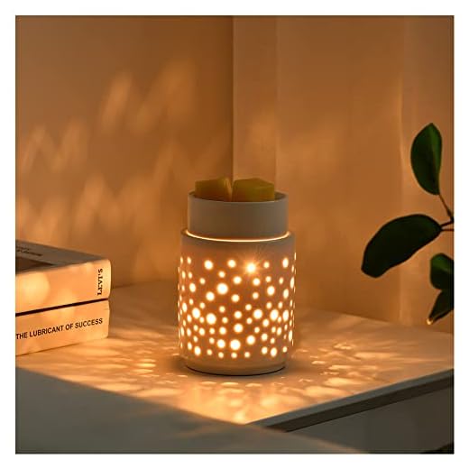mocosa Ceramic Wax Melt Warmer,Candle Wax Warmer for Scented Wax,Wax Melt Wax Cubes Melter Fragrance Warmer Gift for Wedding Spa and Aromatherapy (Round)