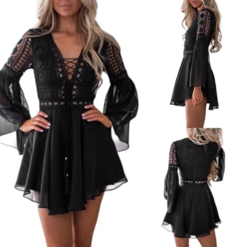Robe crayon élégante à manches dentelle avec coupe flatteuse unique