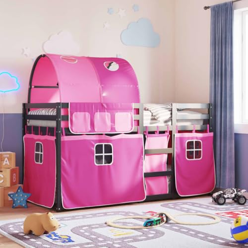 NQJIBUE Home Garden - Litera sin colchón, color rosa, 90 x 190 cm, madera maciza de pino
