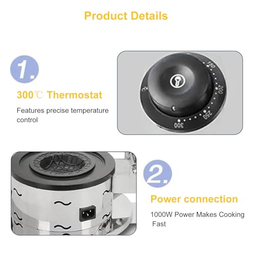 Machine à hamburgers électrique 1000W en acier inoxydable avec moule rond - 4