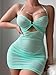 CRIPOM Sexy Lingerie for Women Bodycon Mini Dress Sheer Party Clubwear Outfits Lingerie Sets Mint Green L