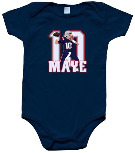 Drake Maye 10 New England Baby 1 Piece Short Sleeve