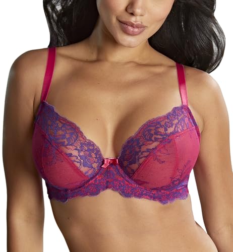Image of Panache Women's Ana Non-Padded Plunge Underwire Bra, 9396A, Orchid /Indigo, 30FF