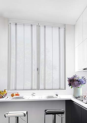 Store Paire Momo 150x60x150 cm rideau tamisant au style nature pour fenêtres